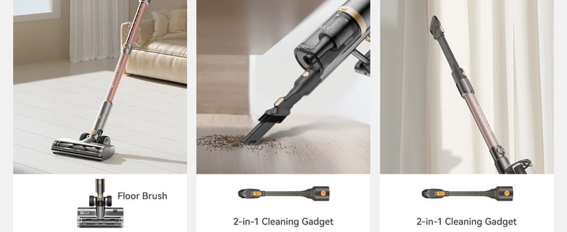 E.LUO Cordless Vacuum Cleaner 350W/≥24KPA Powerful Stick Vacuum with Led Screen Max 60 Mins Runtime Vacuum Cleaner with Rechargeable 2500 mAh Battery for Home Hard Floor Carpet Car Pet