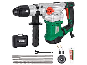 1-1/2" SDS-Max Heavy Duty Rotary Hammer Drill,12.5 Amp 3 Functions Corded Vibration Control Demolition Rotomartillo with Safety Clutch for Concrete,Includes 1 Drill Bits,2 Chisels,Carrying Case