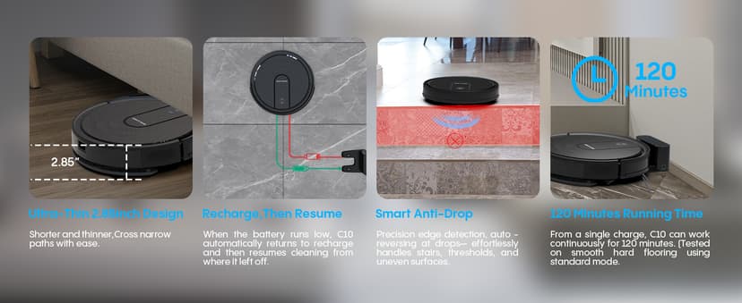 Bagotte Robot Vacuum and Mop Combo, 5000Pa Mopping Robot Vacuum Cleaner with Schedule, 4 in 1 Robotic Vacuum Cleaner,Ultra Slim,Self-Charging,Wi-Fi/Voice/App, Perfect for Pet, Hard Floors, Carpet