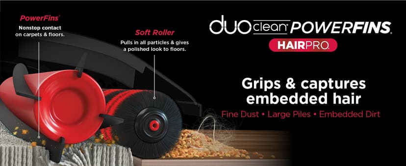 Shark Upright Vacuum, Stratos with DuoClean PowerFins, HairPro, Powered Lift-Away, Self-Cleaning Brushroll, & Odor Neutralizer Technology, Navy, AZ3002