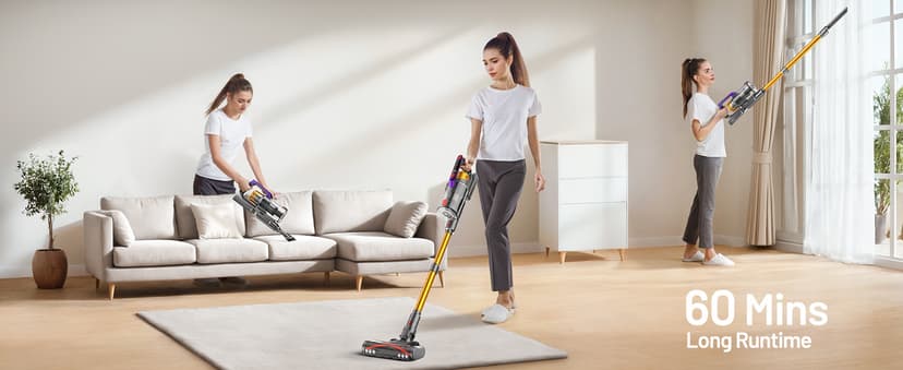 Cordless Vacuum Cleaner, 550W/45KPA Self-Standing Vacuum Cleaners for Home, Max 60Mins Anti-Tangle Stick Vacuum with Aromatherapy, Dual-Handheld Lightweight Vacuum for Pet Hair, Carpets, Hardwood