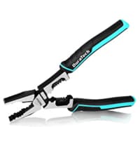 DURATECH 4-in-1 Diagonal Cutting Pliers, 8" Multifunction Heavy Duty Side-Cutting Pliers with Wire Stripper, Wire Cutters with Ergonomic Handle for Electricians and Homes