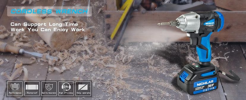 Cordless Impact Wrench, 2 IN 1 Screwdriver Head, 21V electric power wrench, 420Nm High Torque, 4 Pole Motor, Include Battery & Charger & Carrying Plastic Box