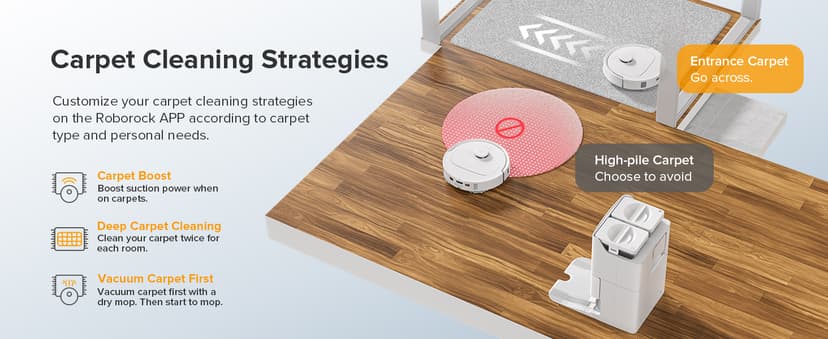 roborock Qrevo Series Robot Vacuum and Mop, 8000Pa Suction, Upgraded from Qrevo S, Anti-Tangle Brush, Smart Obstacle Avoidance, Auto Mop Washing, All-in-One Dock, 200RPM Spinning Mops, White(QV 35A)