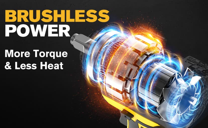 20V Cordless Impact Wrench for DeWalt Battery, 1500Nm (1106 Ft-Lbs) 1/2" Brushless Impact Gun, 3-Speed High Torque Power Tool for Tire Removal, Rusted Bolts, Heavy Equipment(No Battery)