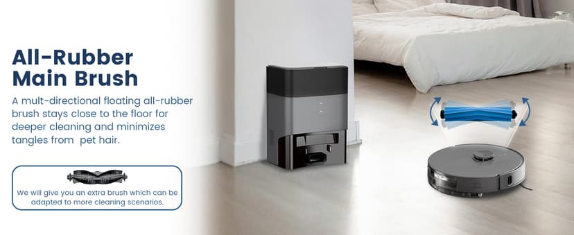 AIRROBO T25+ Robot Vacuum and Mop Combo,5500Pa Powerful Suction, Self-Emptying, 60-Day Capacity, 240 Mins, Smart APP Control, Multi-Floor Mapping,Perfect for Hard Floors, Carpets, and Pet Hair