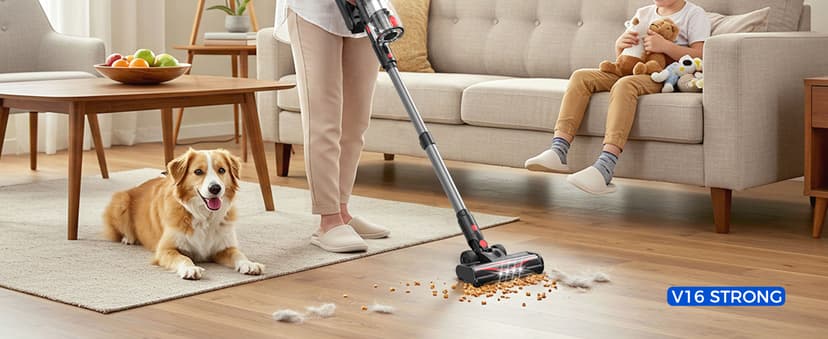 Cordless Vacuum Cleaner, 500W 50 Minutes Runtime Stick Vacuum for Pet Hair, Powerful Suction, Rechargeable, Lightweight, Handheld Vacuum Versatile for Carpet, Hard Floor (Starry Gray)