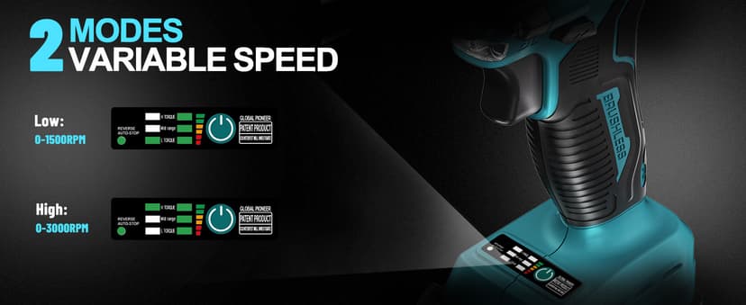 GEVEELIFE 450N.m/332Ft-lbs Brushless Impact Wrench,1/2" Cordless Impact Gun with 4.0Ah Battery & 6 Sockets, Electric Impact Driver for Car/DIY Furniture/Lawn Mower/blue (450N)