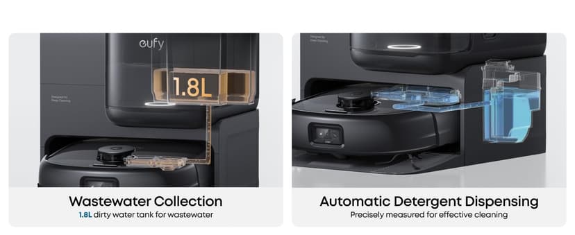 eufy E28 Omni Robot Vacuum and Mop Combo,HydroJet System,with Portable Deep Cleaner for Carpet,20,000Pa Turbo Suction,Zero-Tangling,Corner to Edge Deep Cleaning,with auto All-in-One Station