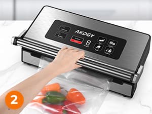 90Kpa Food Vacuum Sealer, Stainless Steel Vacuum Sealer Machine for Food with Double Heat Seal & Double Pump, Food Sealer Dry/Moist/Liquid Modes, Roll Storage and Cutter, Easy-Lock Handle and Clean