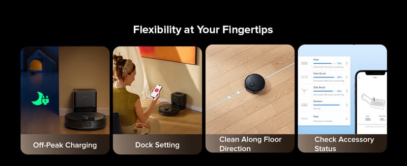 roborock Q10 X5+ Robot Vacuum and Mop, Self-Emptying, Hands-Free Cleaning for up to 7 Weeks, 10,000Pa Suction, Obstacle Avoidance, LiDAR Navigation, No-Go Zones, Black