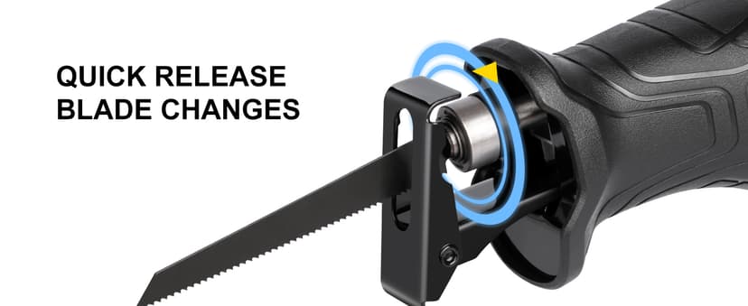 Reciprocating Saw, 6Amp 2800RPM Variable Speed Reciprocating Saw with 4/5"(20mm) Stroke Length, 3Pcs Blades for Wood, Soft Metal, PVC Pipe Cutting