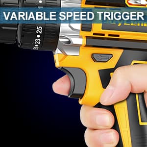 Power Drill, 21V Cordless Drill with 2 Batteries and Charger, 25+3 Position Power Drill Cordless, 398 In-lb Torque Electric Drill Set, Built in 3/8” Keyless Chuck Power Screwdriver with 56PCS Bits