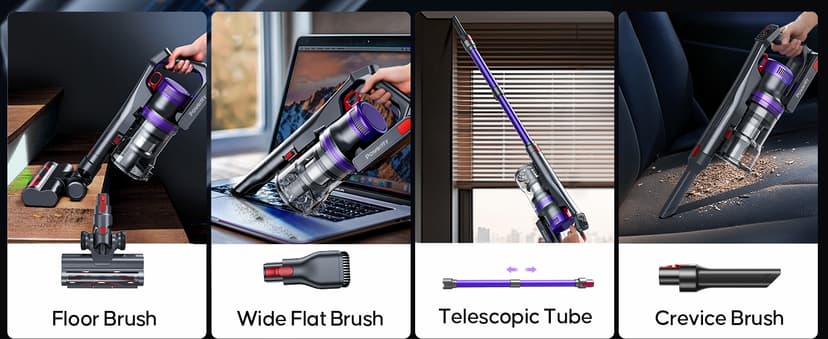 Cordless Vacuum Cleaner, 550W 45KPA 60Mins Vacuum Cleaners for Home, Anti-tangle Stick Vacuum with Rechargeable Battery, Build-in Aromatherapy, Handheld Vacuum Cleaner for Pet Hair/Carpets/Hard Floors