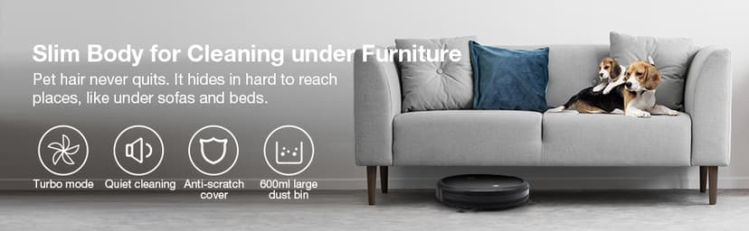 Robotic Vacuum Cleaner,Ideal For Pet Hair,Home and Kitchen Hard Floor and Low Pile Carpet