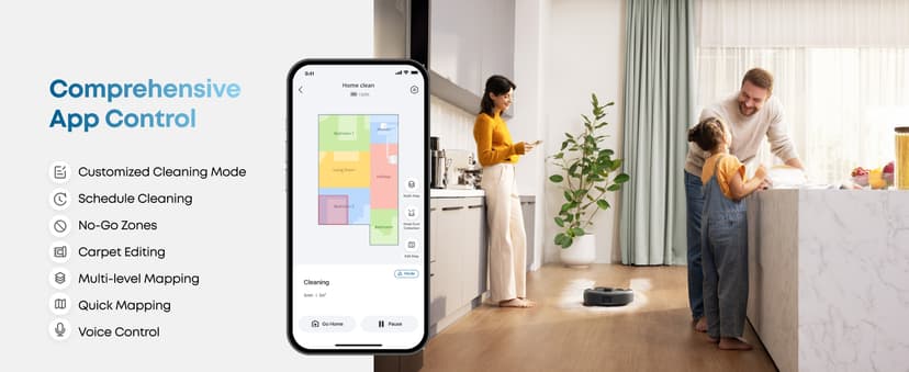eufy Robot Vacuum 3-in-1 E20,with Versatile Stick and Handheld Vacuum Cleaner Combo,Self Emptying Up to 75 Days,Max 30,000Pa,Smart Obstacle Avoidance,Pro-Detangle,Perfect for Carpet,Crevices,Stairs