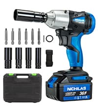 Cordless Impact Wrench, 2 IN 1 Screwdriver Head, 21V electric power wrench, 420Nm High Torque, 4 Pole Motor, Include Battery & Charger & Carrying Plastic Box