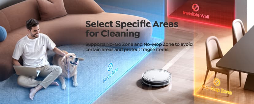 Vyzzle Robot Vacuum, 5000Pa Robot Vacuum and Mop, Smart Navigation, Ultra Slim Robot Vacuum Cleaner Self-Charging, Wi-Fi/App/Alexa Control, Ideal for Pet Hair, Hard Floor, Carpet