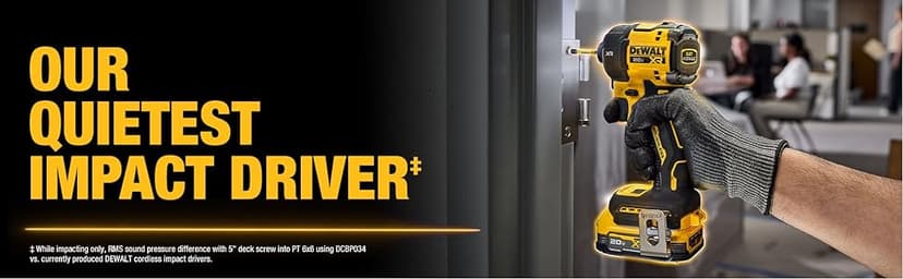 DEWALT 20V MAX XR 1/4 Inch Quiet Hydraulic Cordless Impact Driver Kit with POWERSTACK Battery and Charger (DCF870E1)