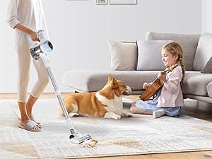 Cordless Vacuum Cleaner, 35Kpa Cordless Vacuums for Home, 500W Stick Vacuum Cleaners with Long Runtime, Lightweight, Powerful, Large Dust Cup Vacuum Cleaner for Pet Hair Hard Floor