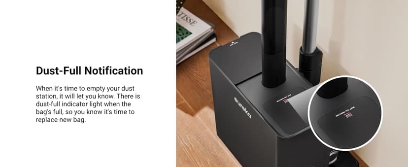 Eureka Stylus Elite NEC490BL Cordless Stick Vacuum, 350W Powerful Suction, Self-Emptying Station, 60-Min Runtime, Anti-Tangle Brushroll, 5-Layer HEPA Filtration, Ideal for Pet Hair&All Floor Types