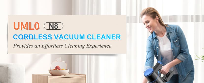 N8 Cordless Vacuum Cleaner, Lightweight Stick Vacuum with Powerful Suction, 2200mAh Battery, 40 Mins Runtime, Self-Standing, Rechargeable Vacuum Cleaners for Home Hardwood Floor Carpet Pet Hair