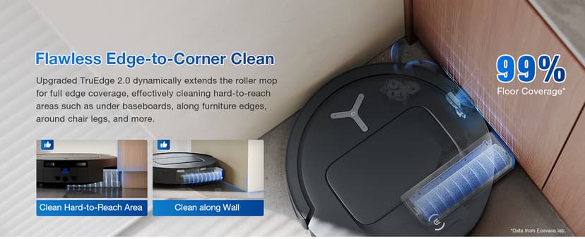ECOVACS DEEBOT T80 Omni Robot Vacuum and Mop, 18,000Pa Suction, OZMO™ Roller Real-Time Mop Washing, Self-Emptying, Hot Air Drying, AI Navigation, Anti-Tangle Brush, for Pets, Carpets & Hard Floors