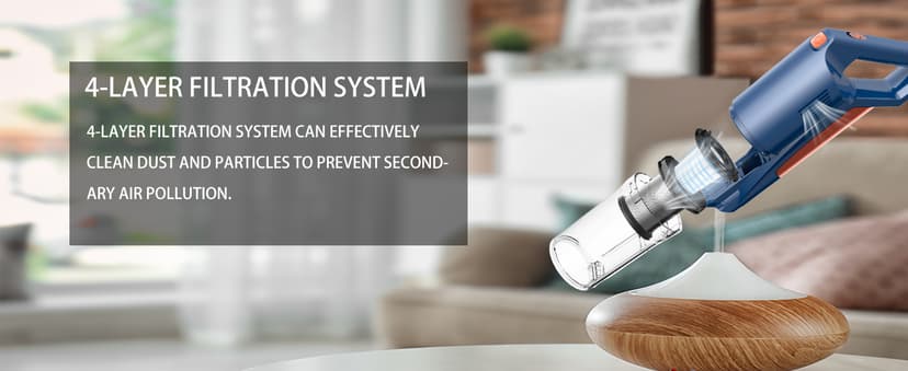 whall Cordless Vacuum Cleaner, Upgraded Strong Suction Brushless Motor Cordless Stick Vacuum Cleaner, Lightweight Handheld Vacuum for Home Pet Hair Carpet Hard Floor, up to 55mins Runtime,Blue
