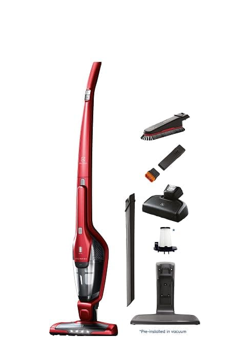 Electrolux Ergorapido Cordless 2-in-1 Vacuum Cleaner with High Suction Power and 180-Degree EasySteer Mobility, 48-Minute Run Time, 2 Power Modes, Satin White