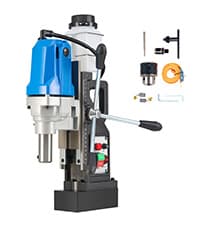 ZELCAN Mag Drill Press with 6 Drill Bits, 1550W Portable Magnetic Press with 2" Boring Diameter, 0-580 rpm Stepless Speed & Reversible Direction, 2922 lbf Power Magnetic