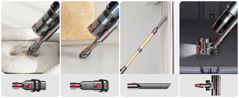 Cordless Vacuum Cleaner, 30Kpa Vacuum Cleaners for Home, Max 50Mins Runtime, Anti-Tangle Stick Vacuum, LED Screen, 1.5L Dust Cup, Rechargeable Lightweight Vacuum for Hardwood Floor, Carpets, Pet Hair