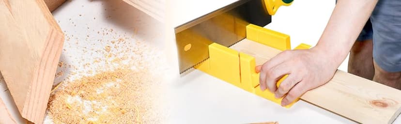 Mitre Box and Saw Set for Crafting,12 Inch Mitre Box with 14 Inch Back Saw,Reinforced Steel Back Saw for Woodworking,Preset Cutting Box with 45 Degree Cutting Guide for Molding Trim