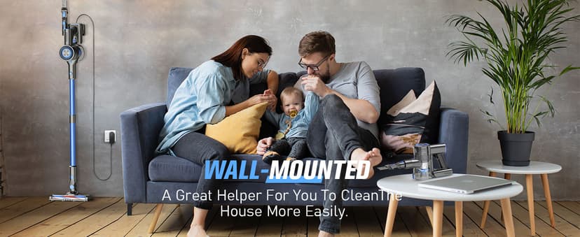 Cordless Vacuum Cleaner,Vacuum Cleaners for Home with Super Suction,Lightweight Stick Vacuum with 35 Mins Runtime,Rechargeable Cordless Vacuum for Carpet, Tile, Pet Hair, Hardwood Floors(Deep Blue)