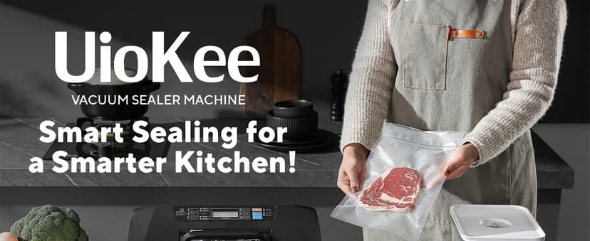 95Kpa Vacuum Sealer Machine for Food, 10-in-1 Presets with Sous Vide Mode, Double Heat Seal, Built-in Cutter & Bag Storage, Dry/Moist/Liquid, Compact Design, Easy-Lock Handle, Commercial Grade