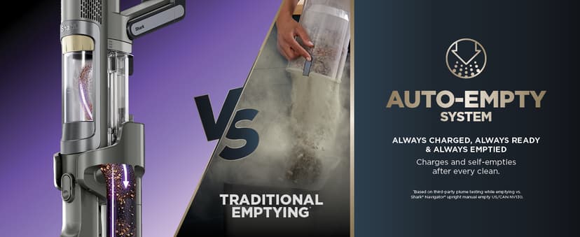 Shark PowerDetect Clean & Empty Cordless Stick Vacuum & Auto-Empty System, Powerful Suction, HEPA Filtration, Carpet & Hard Floor, Portable, Stick Vacuum for Pet Hair, Dark Gray, IP3253