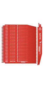 25 Pack 9 Inch 14/18 Tpi Reciprocating Saw Blades for Metal Cutting, Carbide Alloy Steel Sawzall Blades for Automobile Dismantling with 8% Cobalt for Longer Life and Faster Cutting Speed