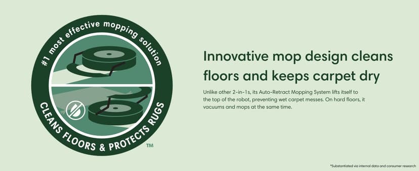 iRobot Roomba Combo j7+ Self-Emptying Robot Vacuum & Mop - Automatically Vacuums and Mops, Fully Retractable Mop pad, Identifies & Avoids Obstacles, Smart Mapping, Works with Alexa, Ideal for Pets