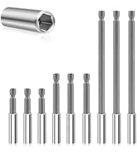 Drill Bit Extension 2/4/6/12’’, Magnetic Bit Holder 4 Pcs, Drill Extension Bit Holder 1/4’’ Hex, Bit Holder for Impact Driver CR-V Steel Quick Release for Screwdriver Bit Nut Drill Socket by XIOGZAXI