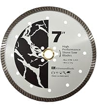 7" High Performance Diamond Saw Blades for Granite, Quartz, and Other Engineered Stones, 7/8"-5/8" Arbor