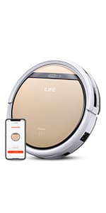 ILIFE V3s Pro Robot Vacuum Cleaner, Tangle-free Suction , Slim, Automatic Self-Charging Robotic Vacuum Cleaner, Daily Schedule Cleaning, Ideal For Pet Hair,Hard Floor and Low Pile Carpet,Pearl White