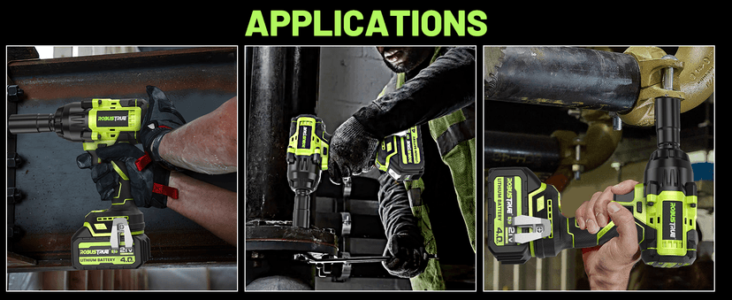 Cordless Impact Wrench 738ft-lbs (1000N.m), High Torque Brushless 1/2 Impact Gun, 2 x4.0Ah Battery 21V Max, Fast Charger, 4 Sockets, Impact Wrench for Home Car Tires Truck Mover