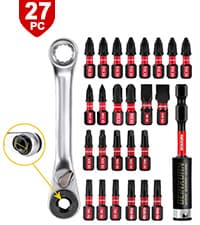 Impact Tough Magnetic Mixed 45Pack Insert Driver Bits, S2 Alloy Steel Screwdriver Power Bits Set with 1Pcs Impact Magnetic Bit Holder