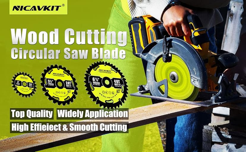 3Pack 3 Inch 24T Wood Cutting Circular Saw Blade for Woods, Plastic, PVC, Acrylic, Aluminum,7/16" Arbor TCT Saw Blade Compatible with All Dremel Saw-MAX, Ultra-Saws, RotoZip Saws,Dewalt Saws
