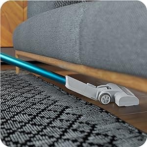 Kenmore DS4065 Cordless Stick Vacuum 1L Capacity Lightweight Cleaner 2-Speed Power Suction LED Headlight 2-in-1 Handheld for Hardwood Floor, Carpet & Dog Hair, Blue, DS4065
