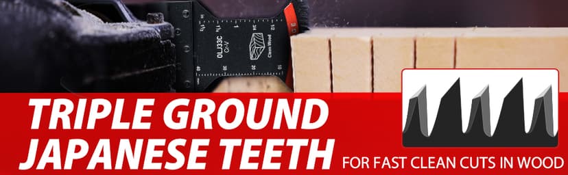 EZARC Japanese Tooth Oscillating Saw Blade, 5 PCS Arc Edge Oscillating Multitool Blades Clean Cut for Wood, Plastic