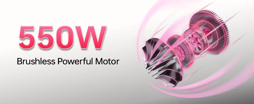 Pink Cordless Vacuum Cleaner, 45Kpa/550W/60 Mins Runtime Stick Vacuum with Self-Standing and Touch Screen, Anti-Tangle Wireless Vacumm, Vacuum Cleaners for Home/Pet Hair/Carpets/Floors