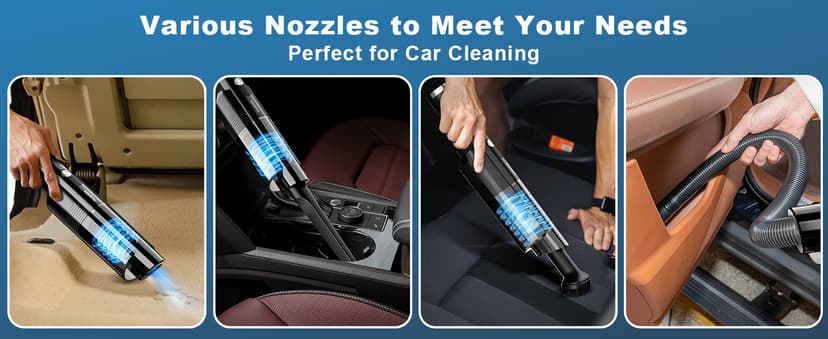 Handheld Vacuum Cordless, Portable Car Vacuum with 2-Speed, 10KPA Powerful Suction Vacuum Cleaner with Charging Dock, Lightweight 4-in-1 Mini Hand Held Vacuum for Car Home Pet Office and Pet Hair 115B