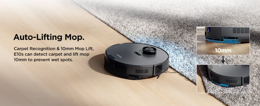 Eureka Robot Vacuum with Bagless Self Emptying Station, 2 in 1 Robotic Vacuum and Mop Combo, 60-Day Capacity, 4000Pa Suction, Auto Lifting Mop, LiDAR Navigation,NER E10s