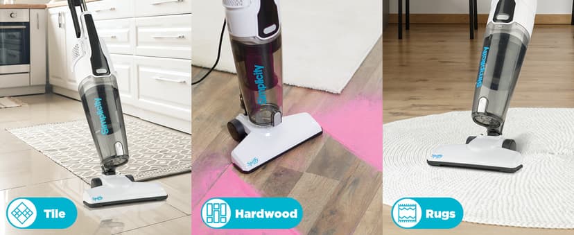 Simplicity Vacuums Corded Stick Vacuum Cleaner - Bagless, Two Speeds, HEPA Filter, Ideal for Hardwood & Tile, S60 Spiffy