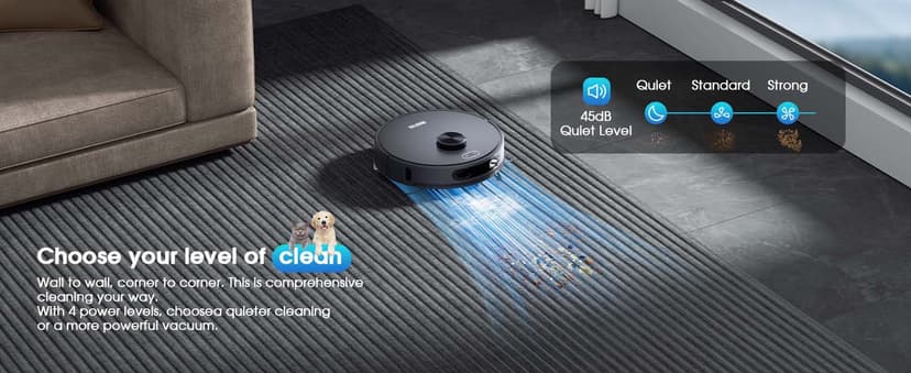 Robot Vacuum and Mop, Mapping Robotic Vacuums Cleaner with LiDAR Navigation Smart & Strong Suction, WiFi/App/Alexa/Voice Control, Obstacle Avoidance, for Home, Wood/Hard Floors, Pet Hair -Grey